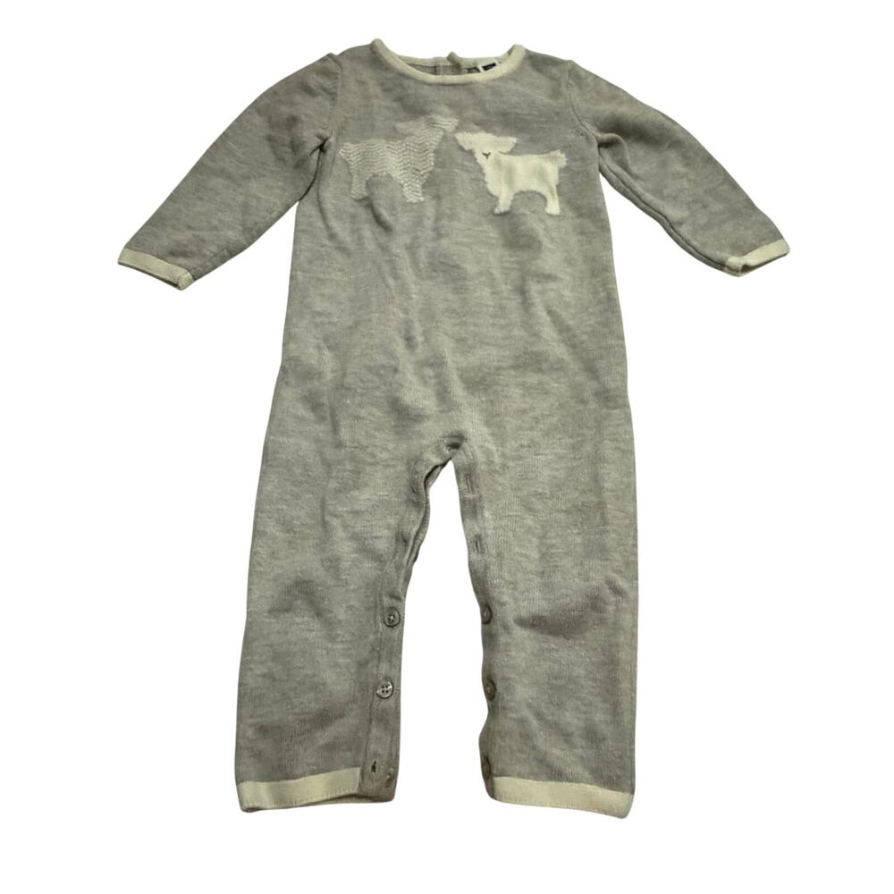 Janie and Jack romper onesie w feet open 12-18 months gender neutral baby lambs